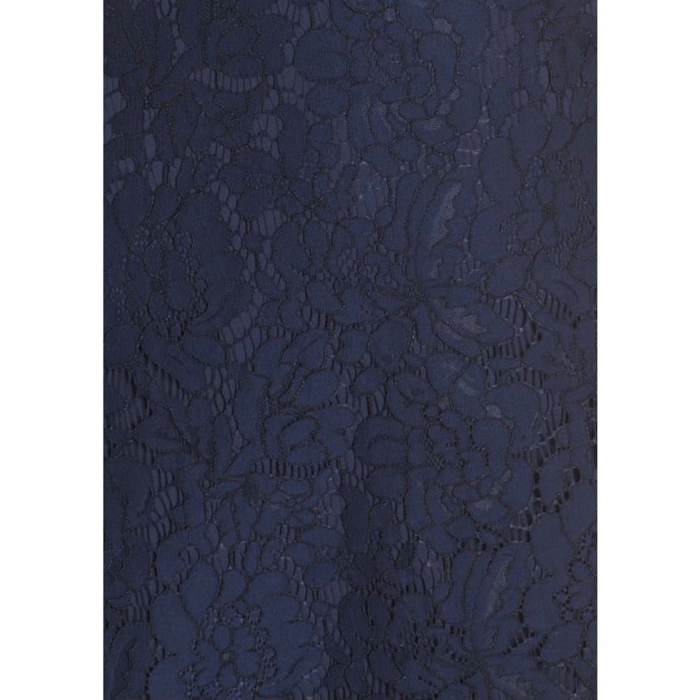 ALI & JAY Dress XS Lace and Paper Flowers Wrap Midi Ruffle Sleeve Navy Blue - Picture 10 of 12